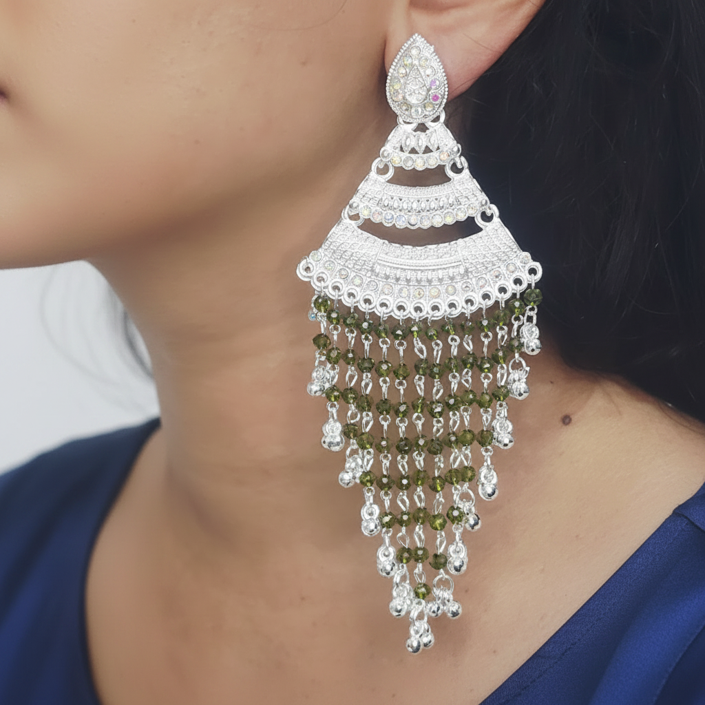 Green Cascading Chandeliers
