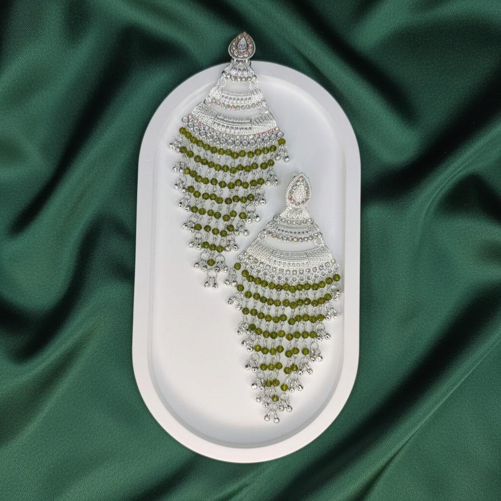 Green Cascading Chandeliers