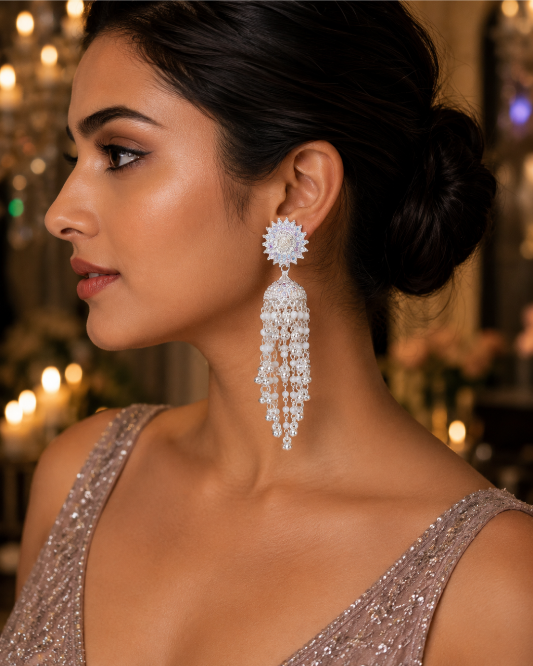 Pearl Jhankaar Cascade Earrings
