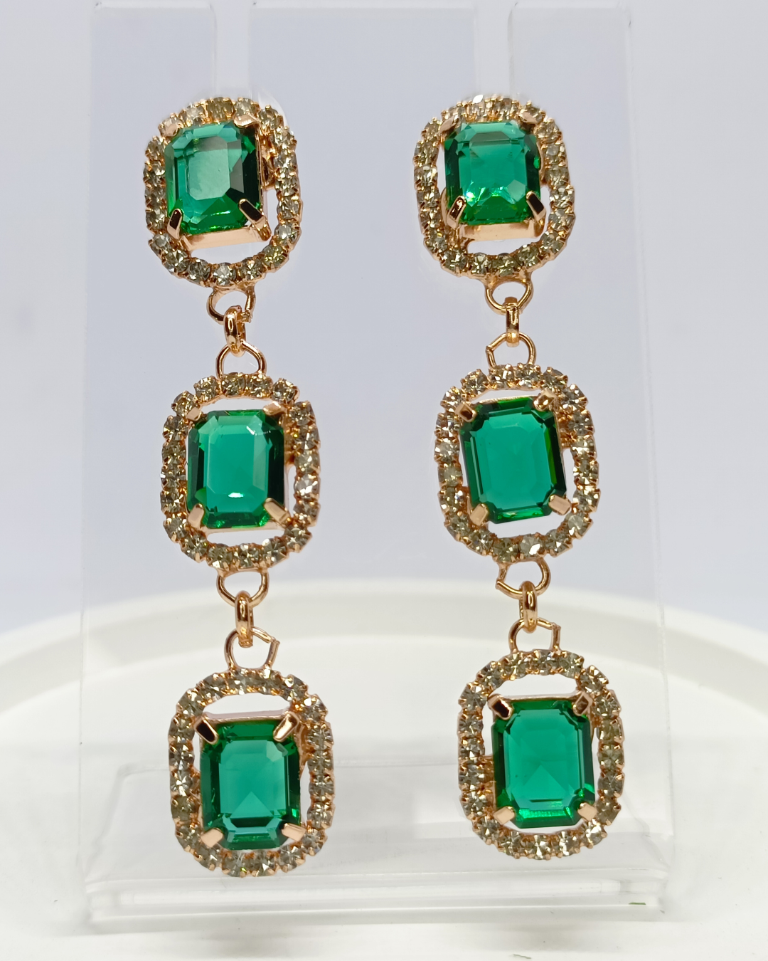 Green Stylish Cascade Earrings