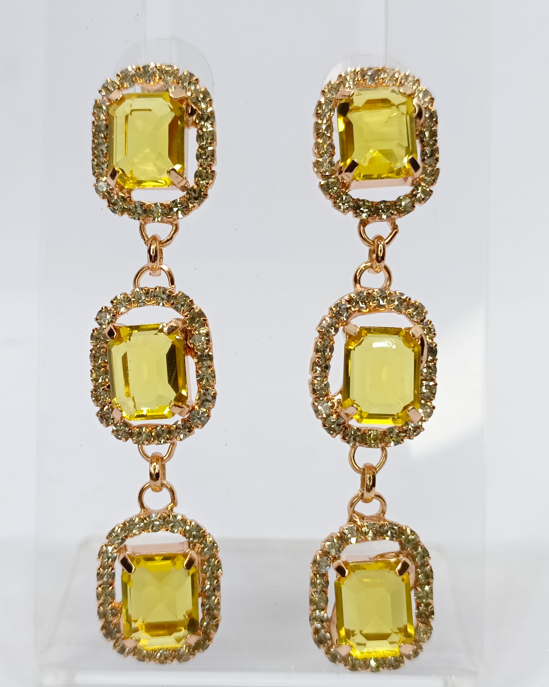 Yellow Stylish Cascade Earrings
