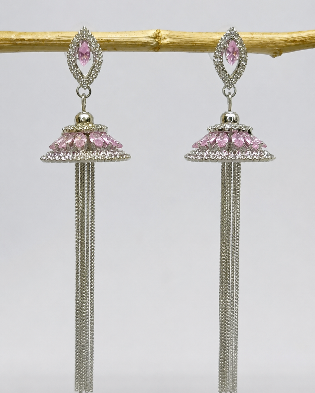 Pink Majestic Tassel Earrings