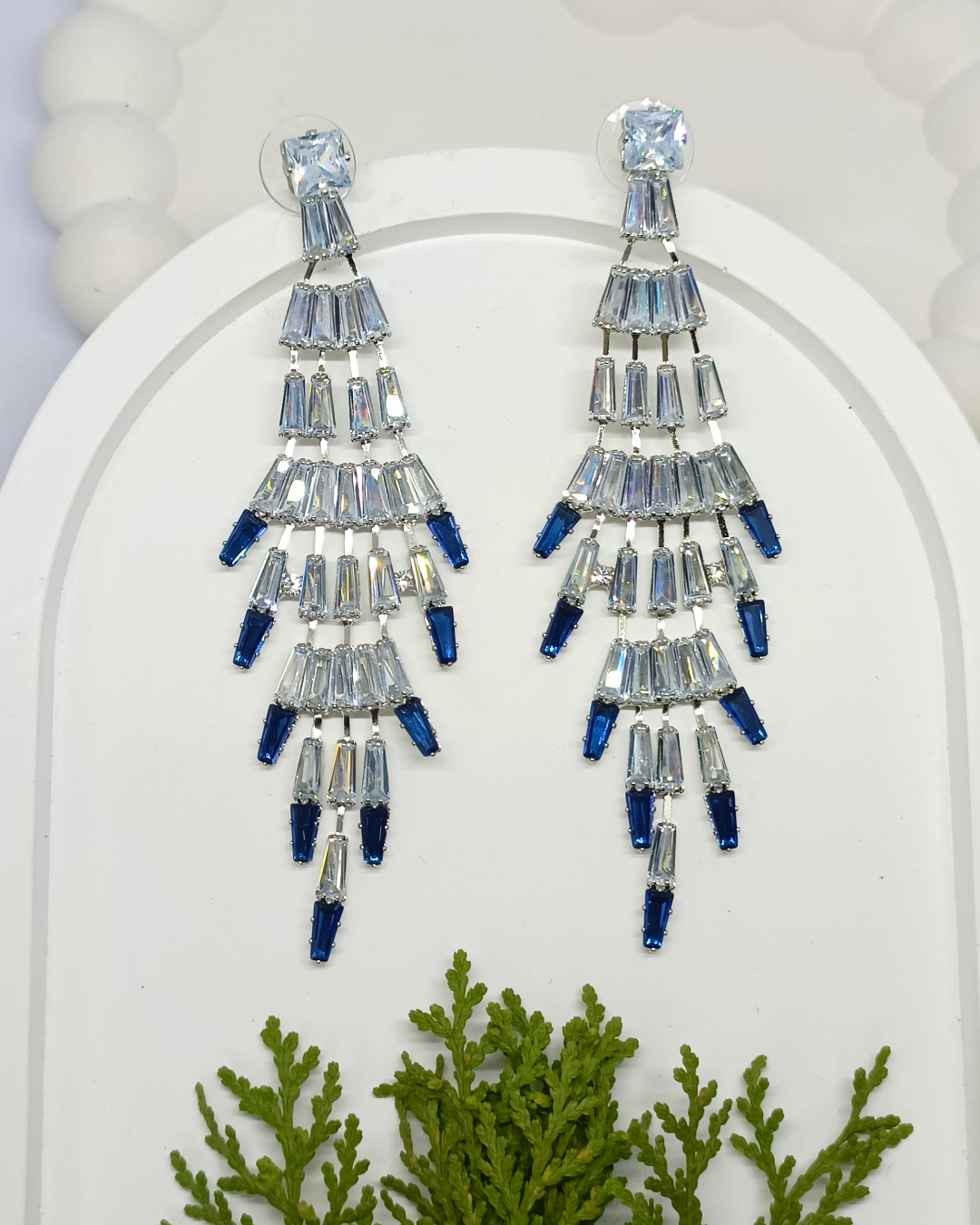 Blue Graceful Cascade Danglers