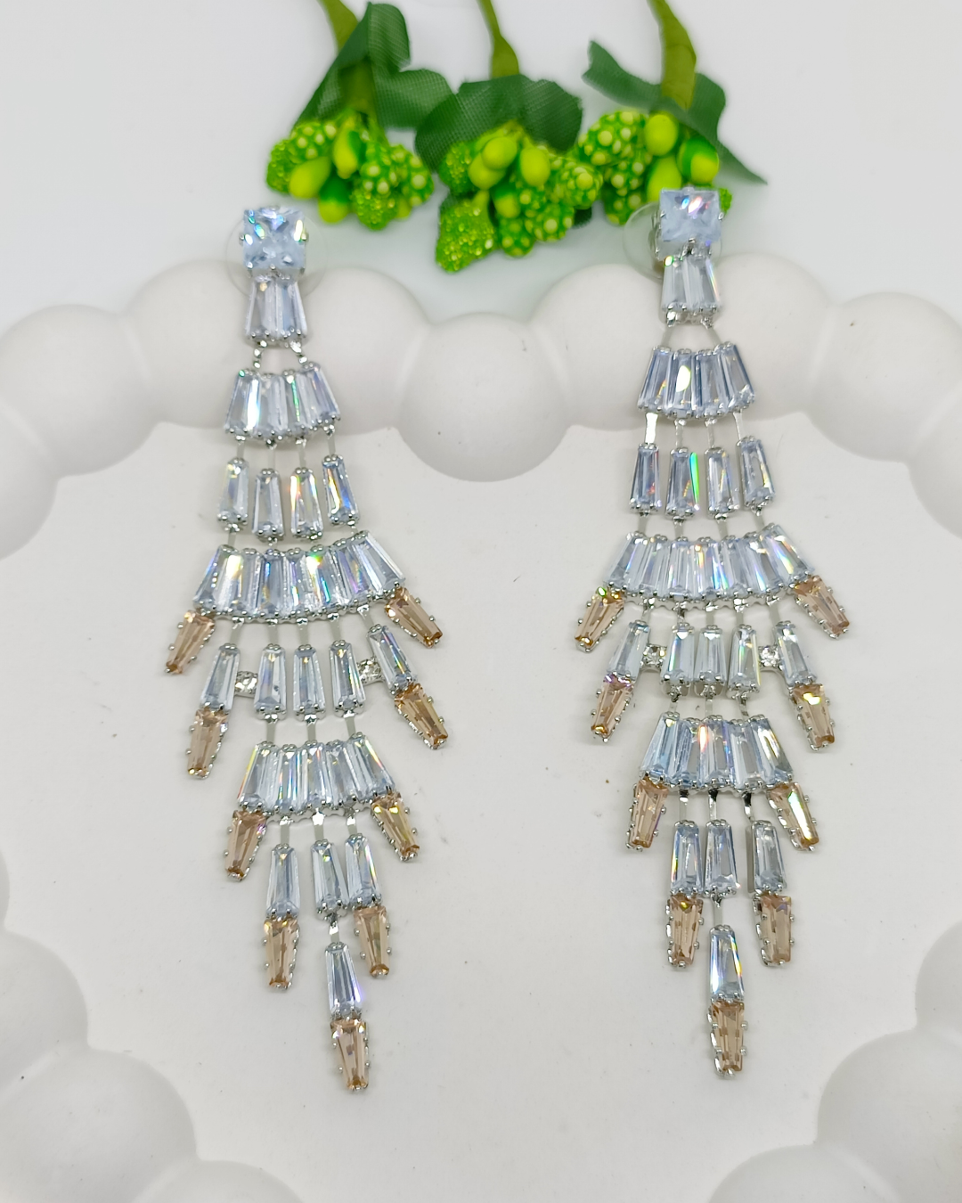 Peach Graceful Cascade Danglers