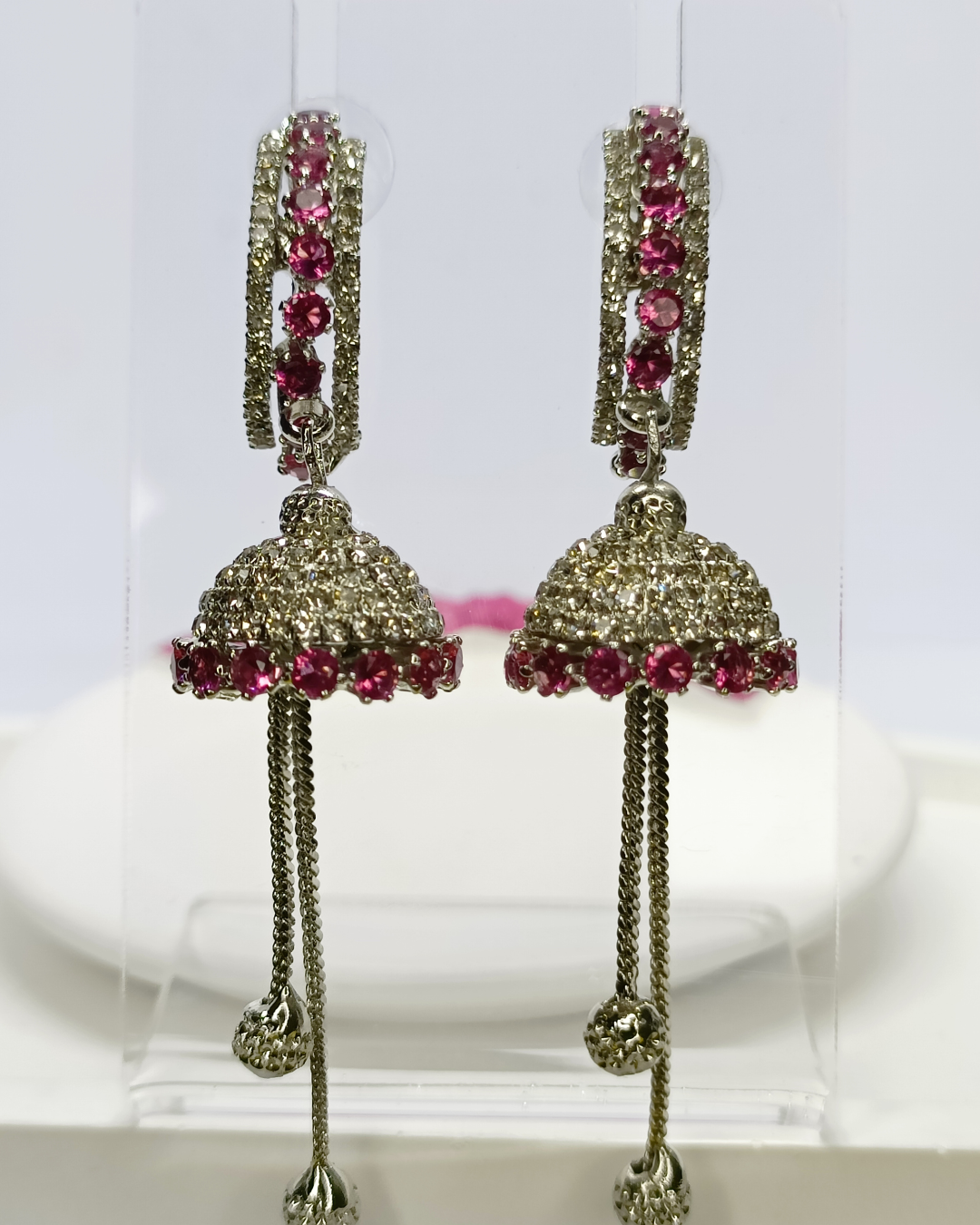 Pink Diamond Jhilmil Jhumkis
