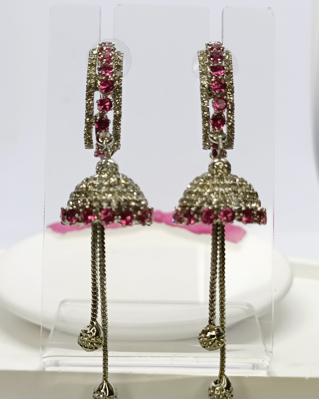Pink Diamond Jhilmil Jhumkis