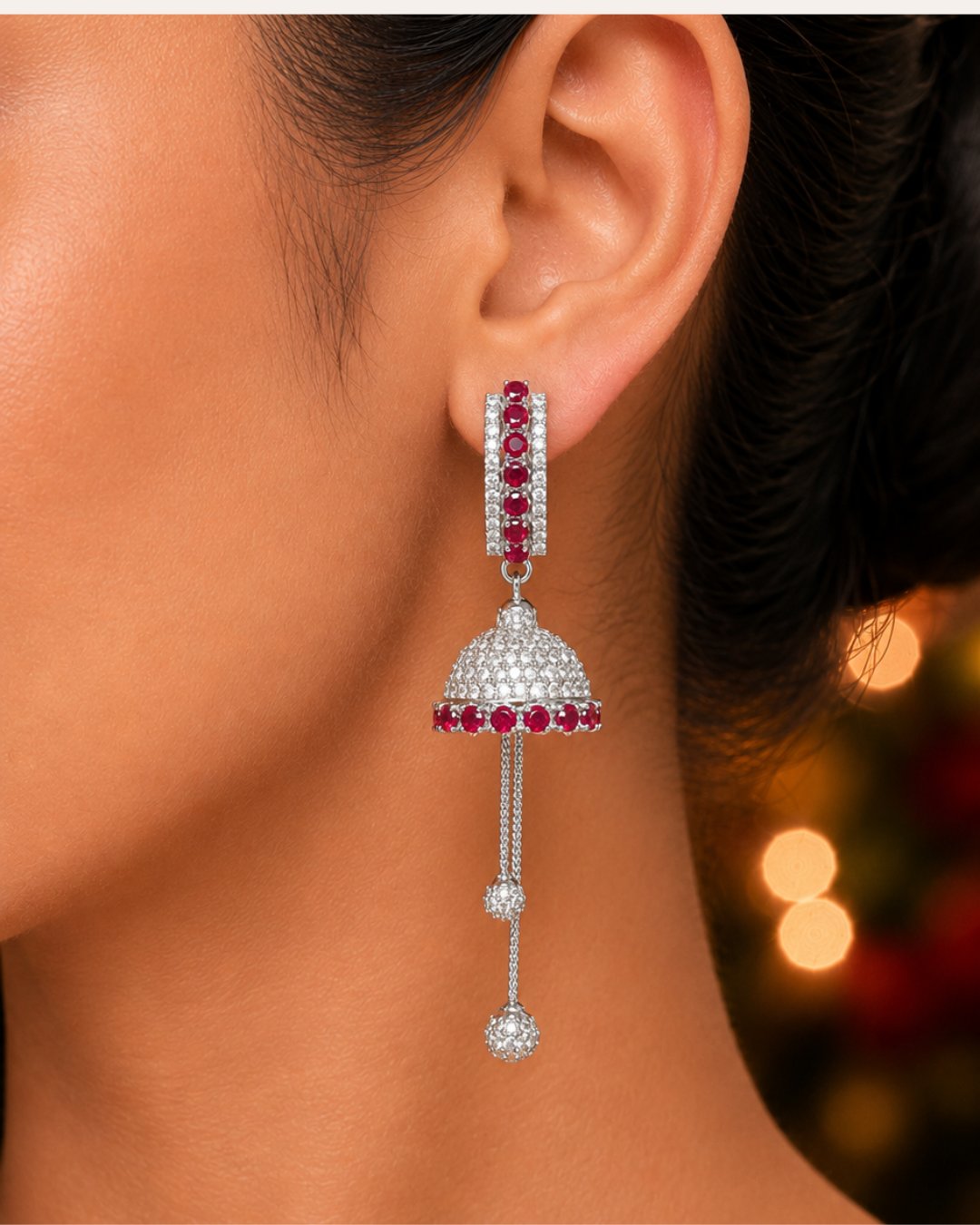 Red Diamond Jhilmil Jhumkis