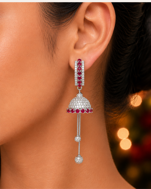 Red Diamond Jhilmil Jhumkis