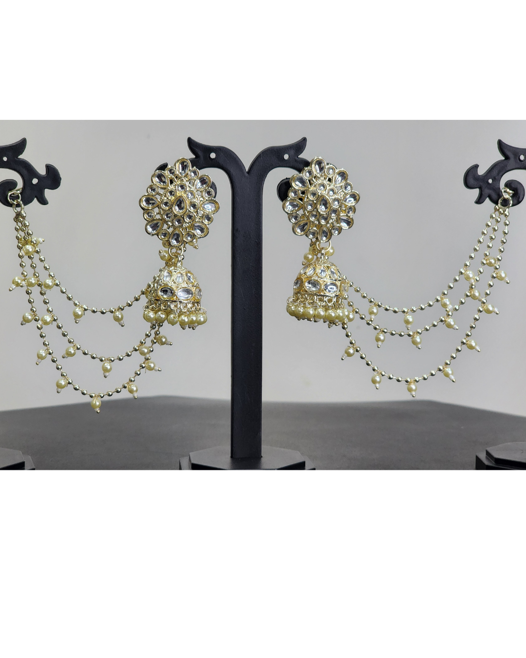 Pearl Diva Chain Jhumkis