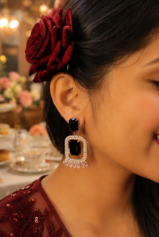 Black Chic Crystal Drops