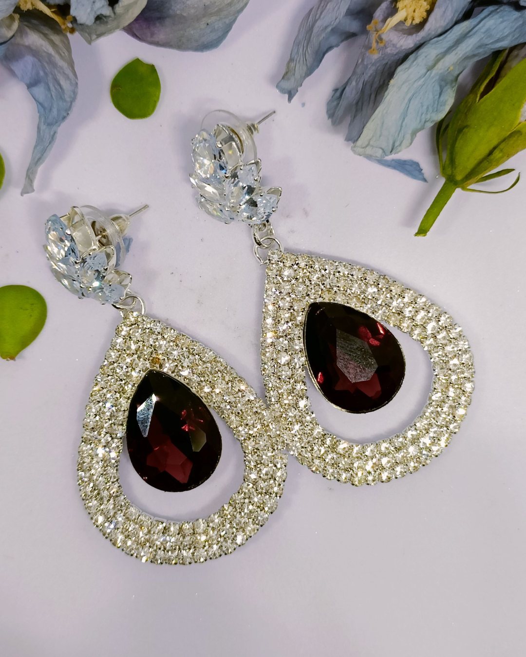 Deep Brown Chic Crystal Drops