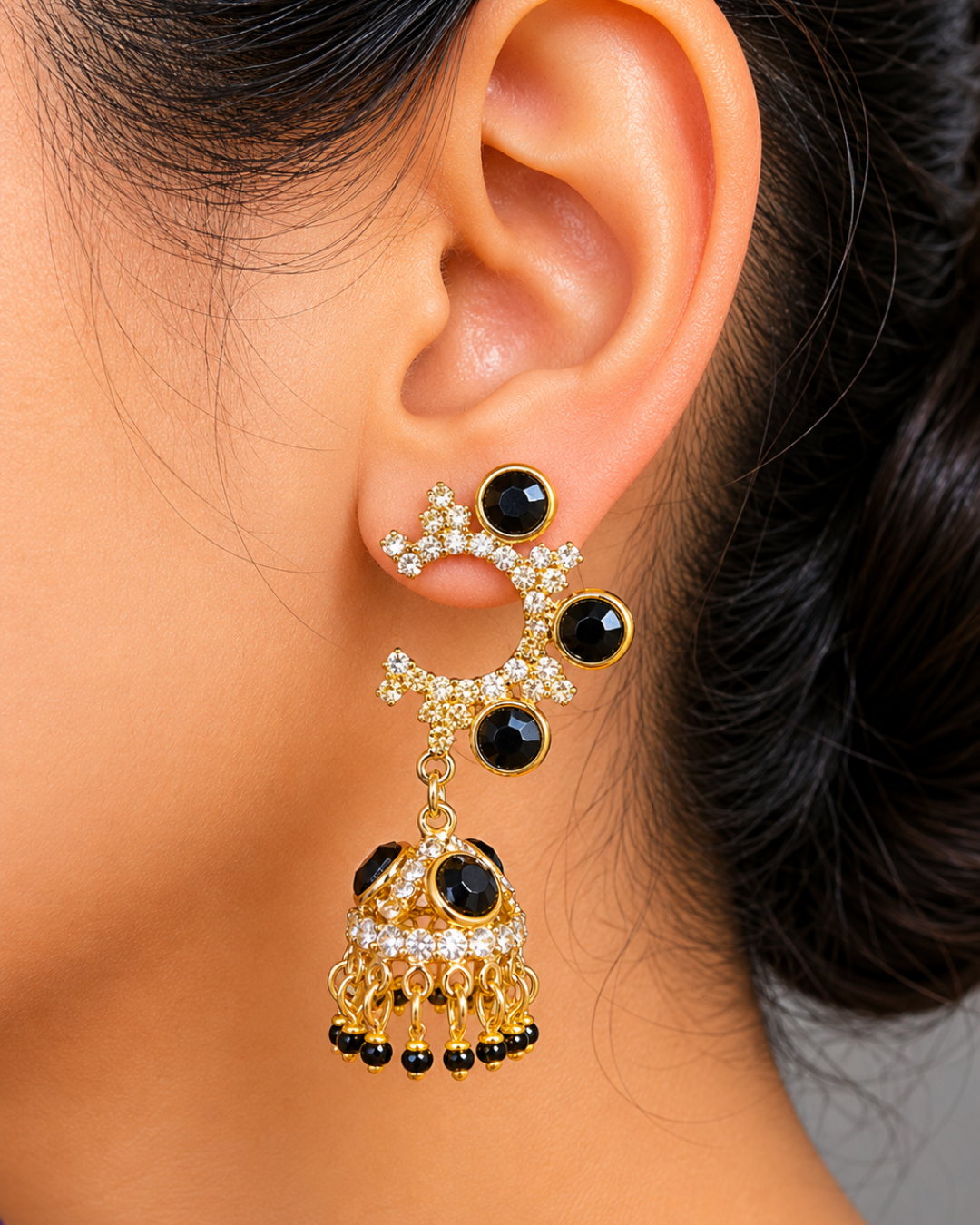 Black Majestic Chand Jhumkis