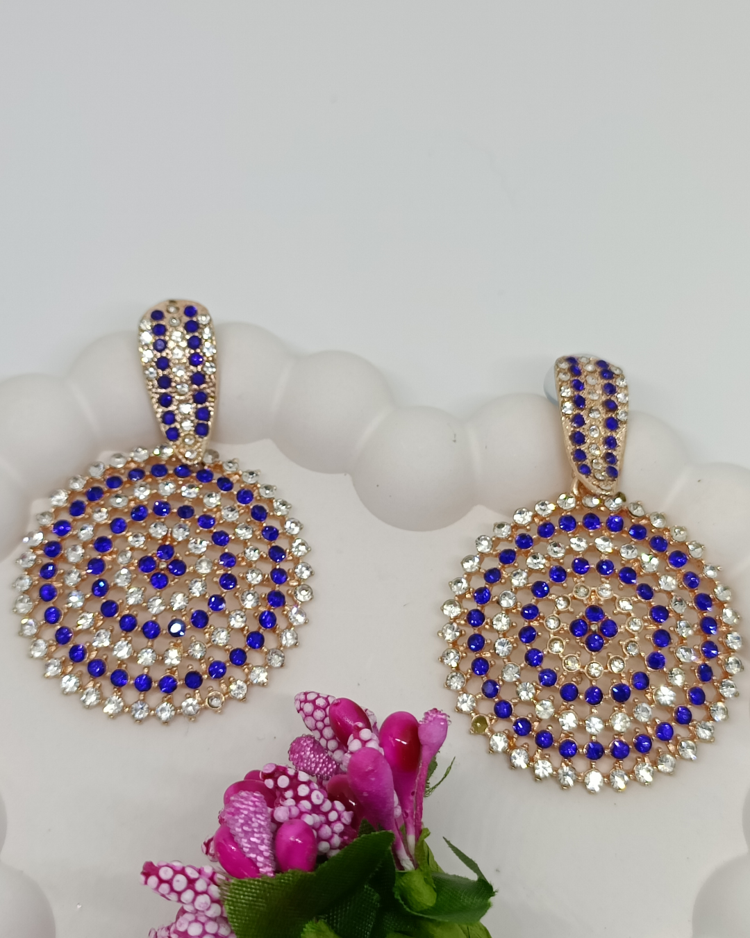 Sapphire Crystal Glamorous Chandbalis