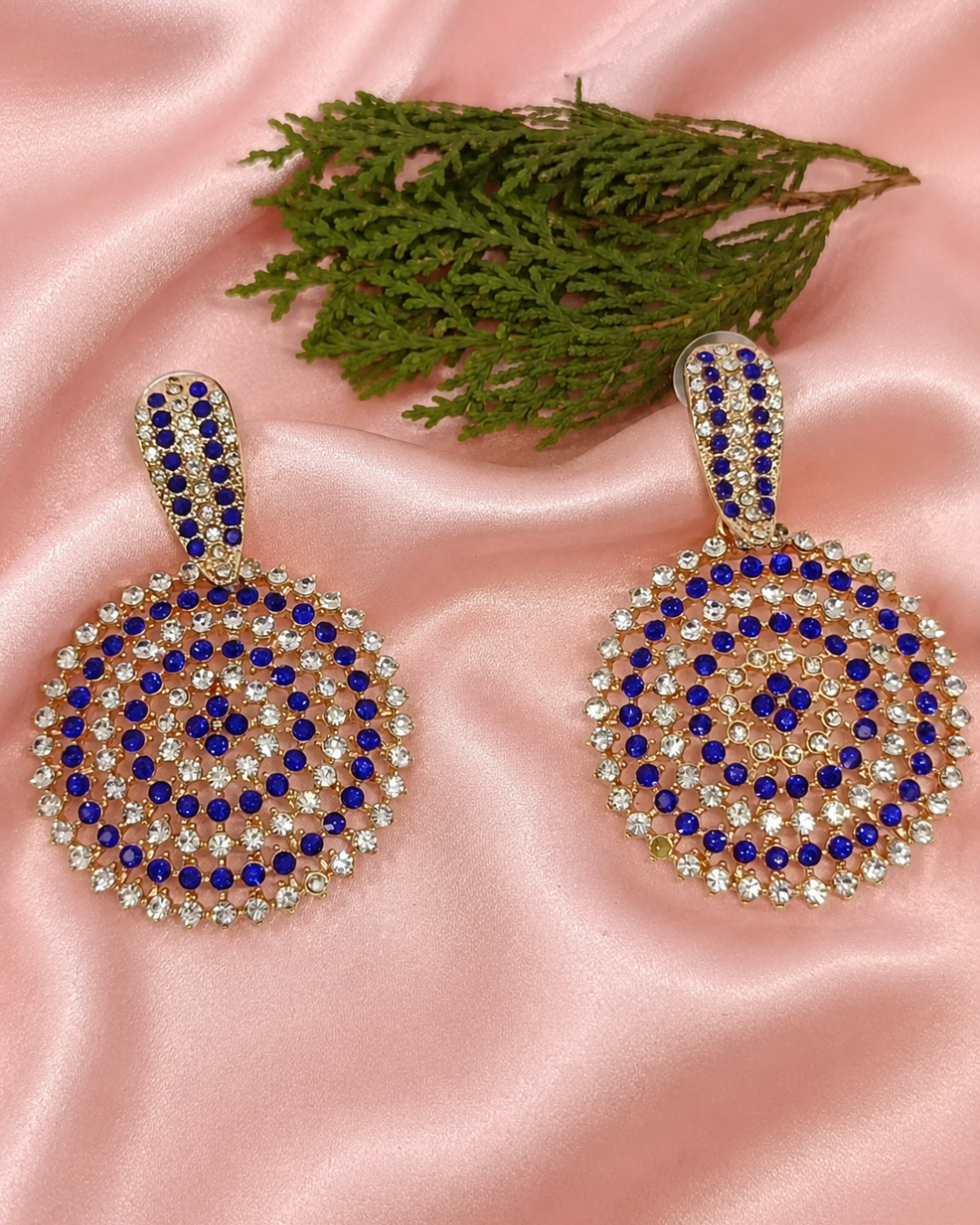 Sapphire Crystal Glamorous Chandbalis