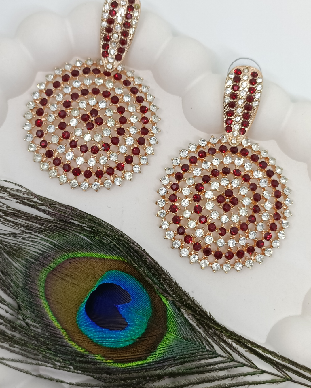 Ruby Crystal Glamorous Chandbalis