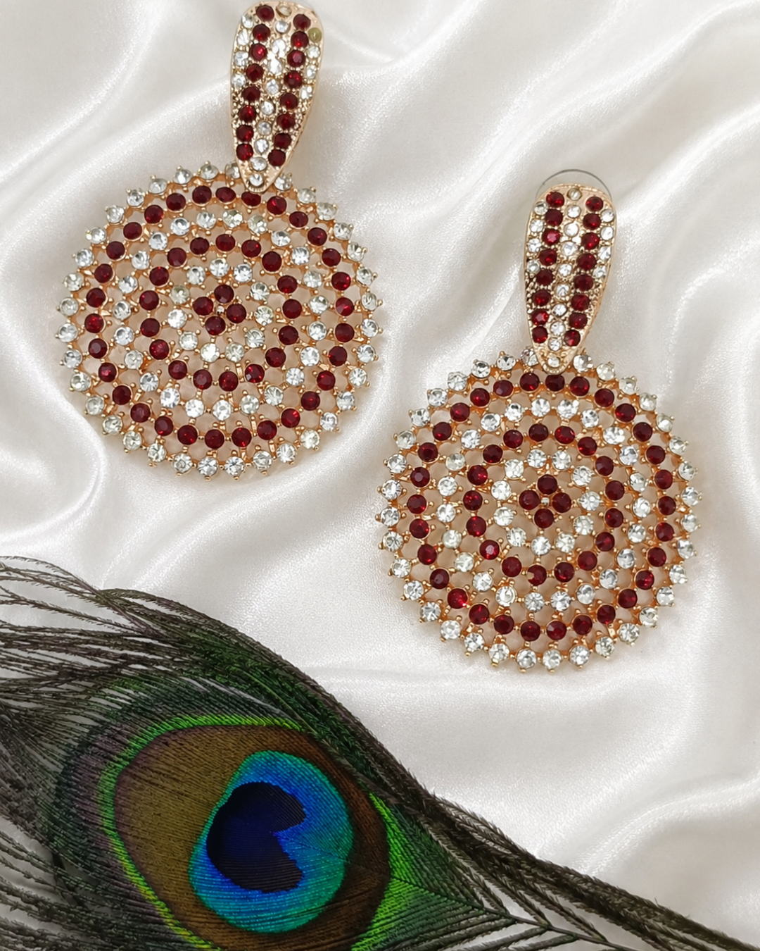 Ruby Crystal Glamorous Chandbalis