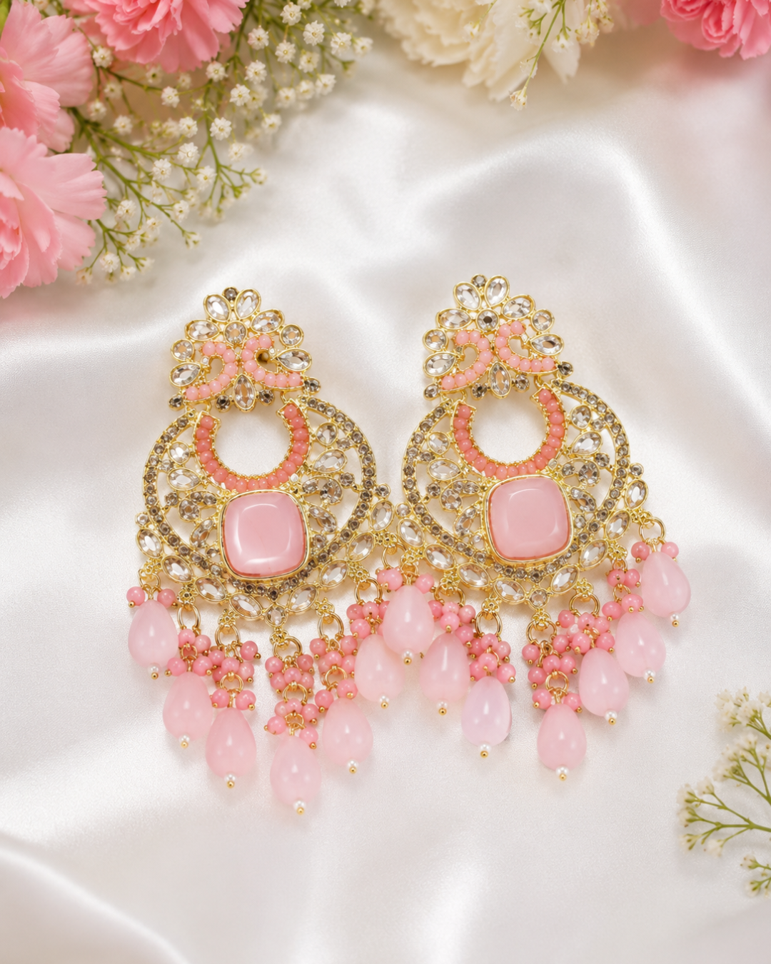 Blush Pink Elegant Chandbalis