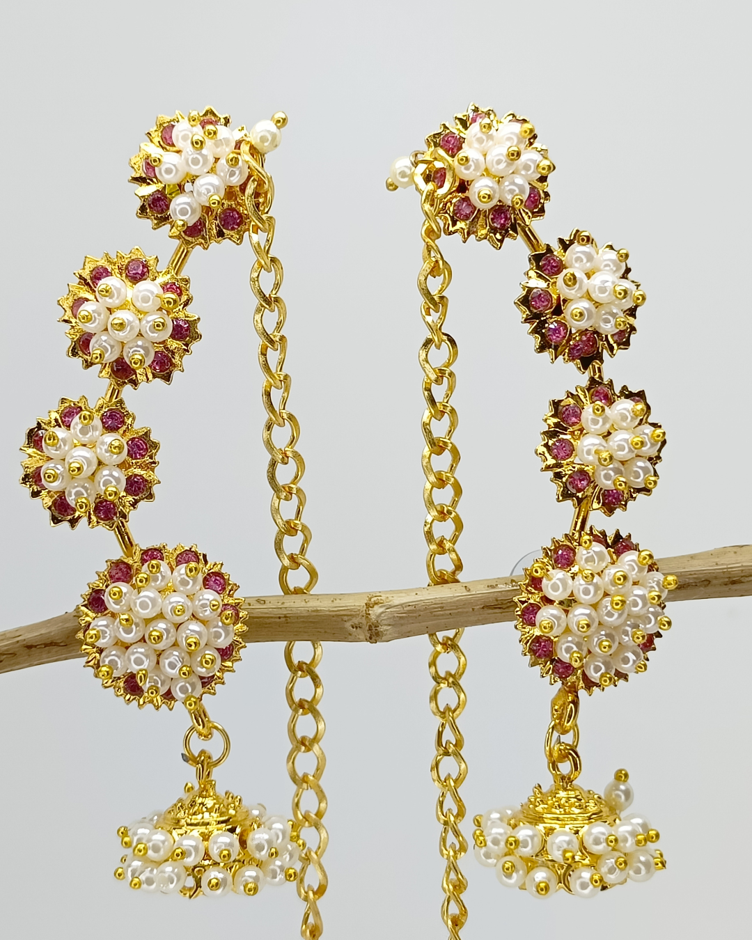 Pearl Blossom Royal Kaan jhumkis