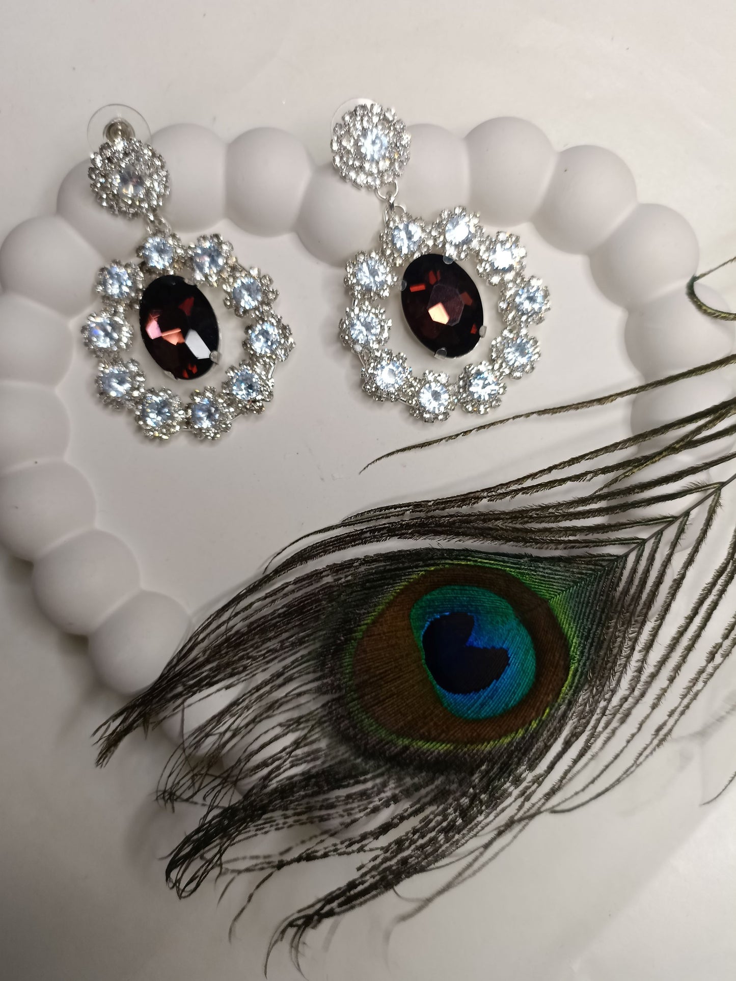 Stylish Wine Floral Danglers